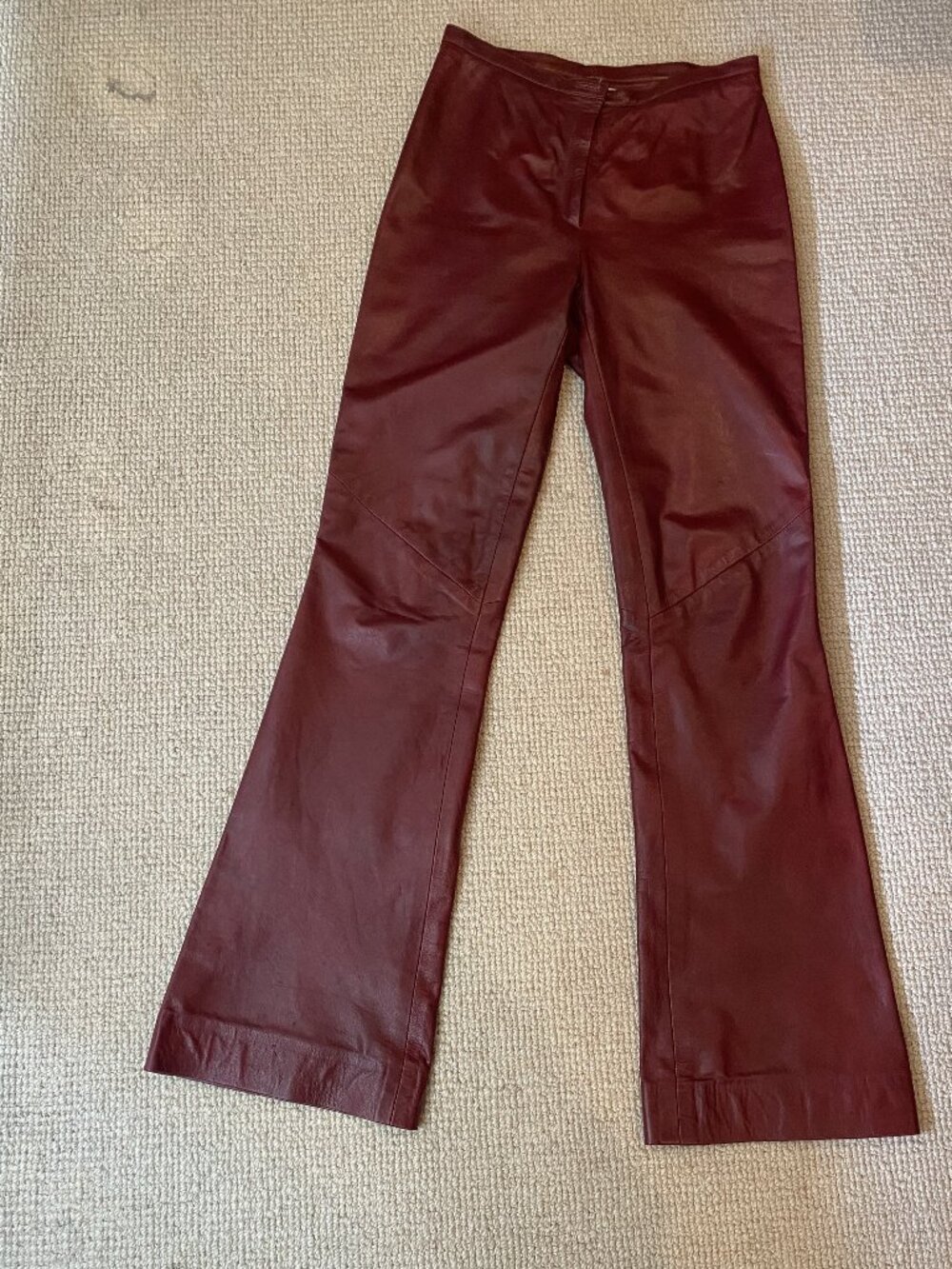 Red leather pants